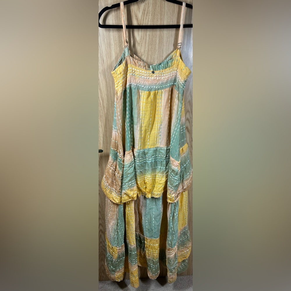Z&L Made With Love Size M Bohemian Layered Button Up Strappy 100% Cotton Dress - Picture 4 of 4